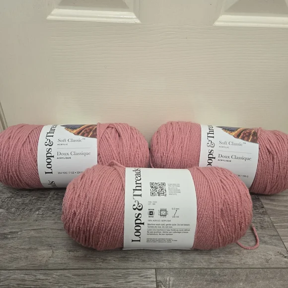 Loops And Threads Soft Classic Yarn in Pink - Picture 2 of 2